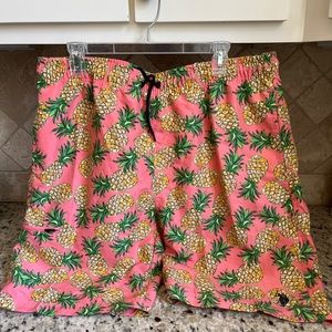 U.S. Polo Association Pineapple Peach Board Shorts Swim Trunks